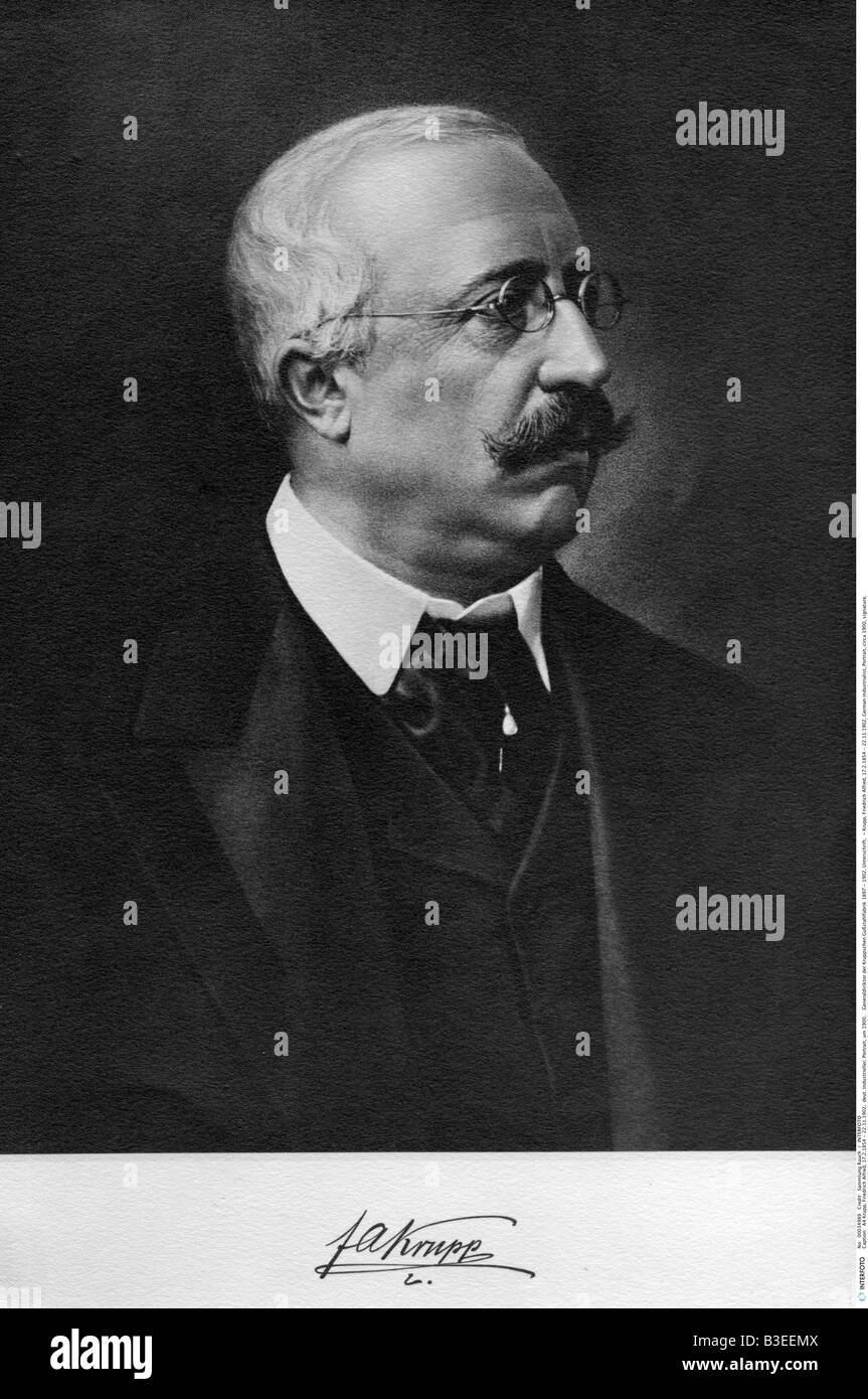 Krupp, Friedrich Alfred, 17.2.1854 - 22.11.1902, German industrialist, Portrait, circa 1900, signature, , Stock Photo