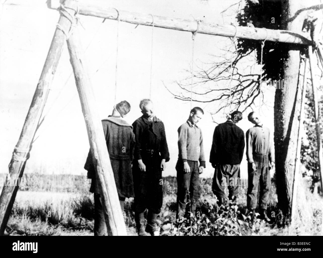 Execution of partisans, Russia / 1942 Stock Photo