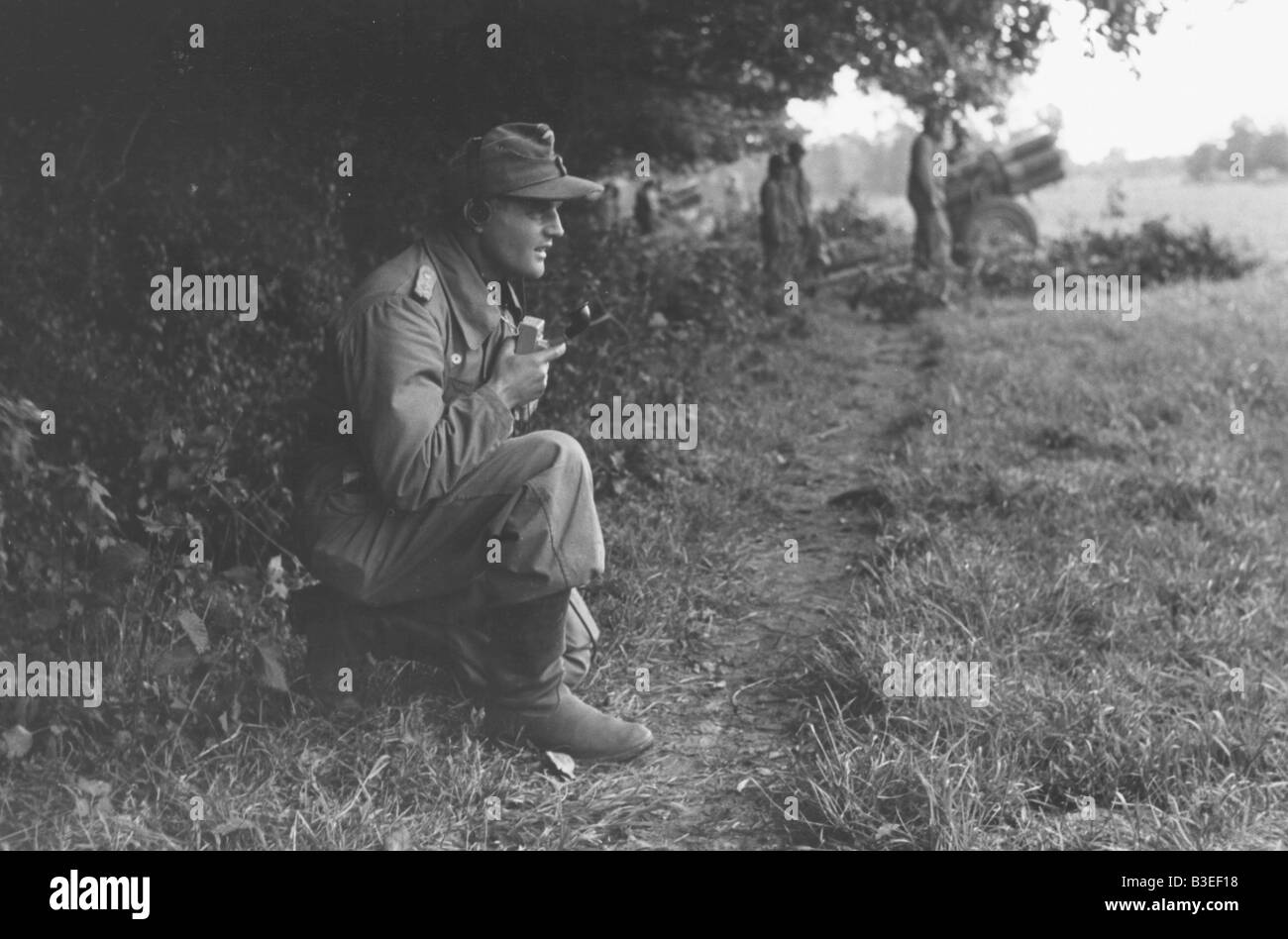 German cannon position, W.Front / 1944 Stock Photo