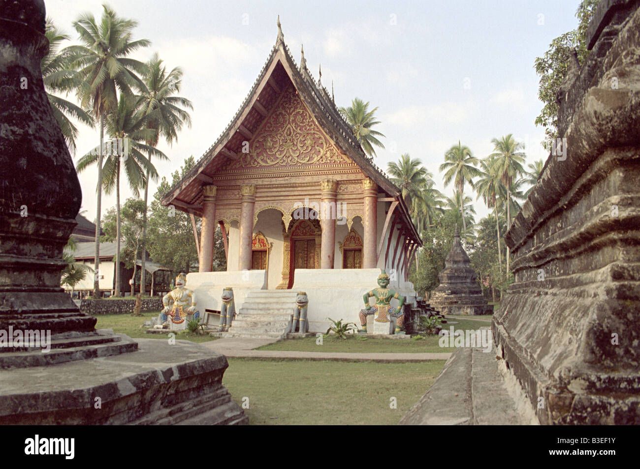 Luang prabang temple laos Stock Photo