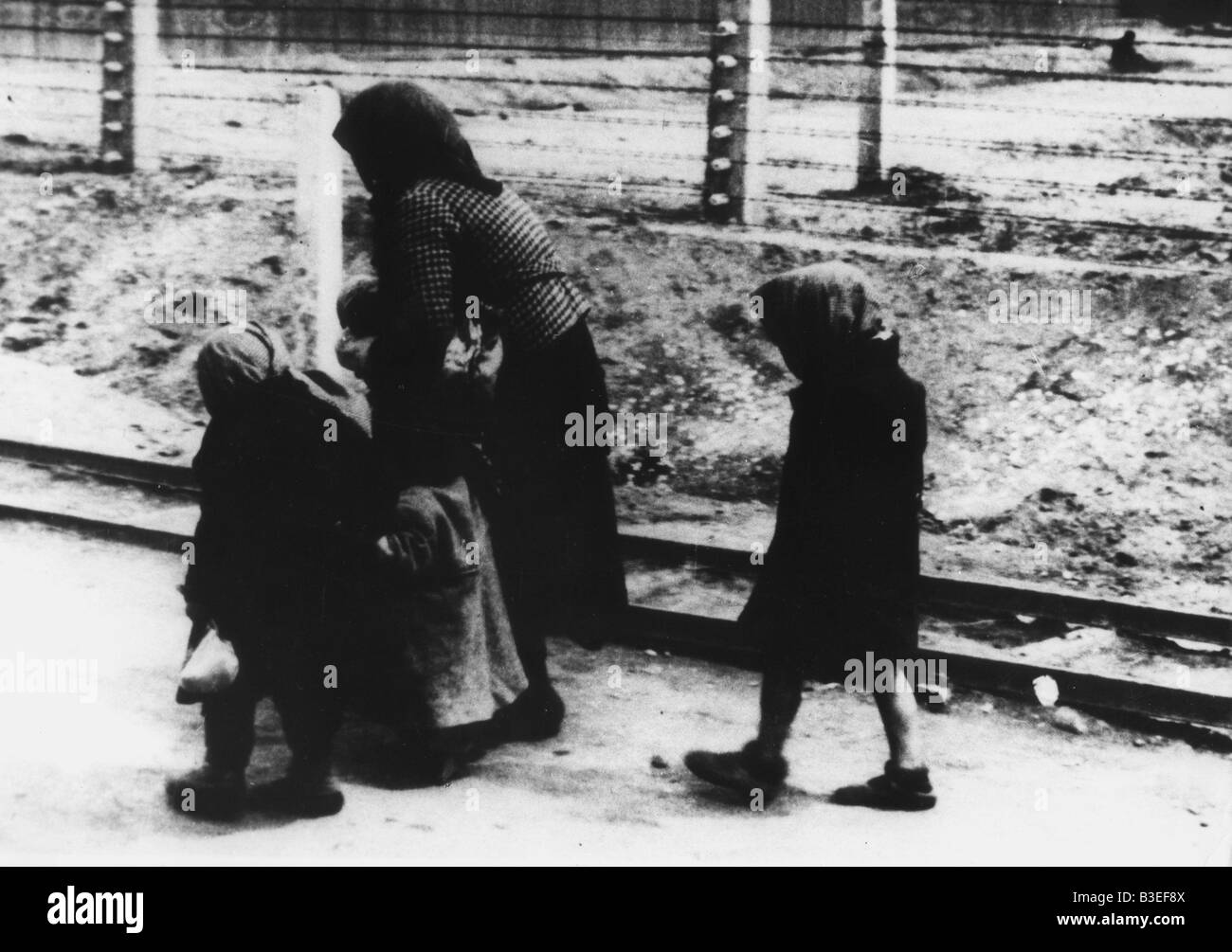 Woman with children / Birkenau / c.1944 Stock Photo