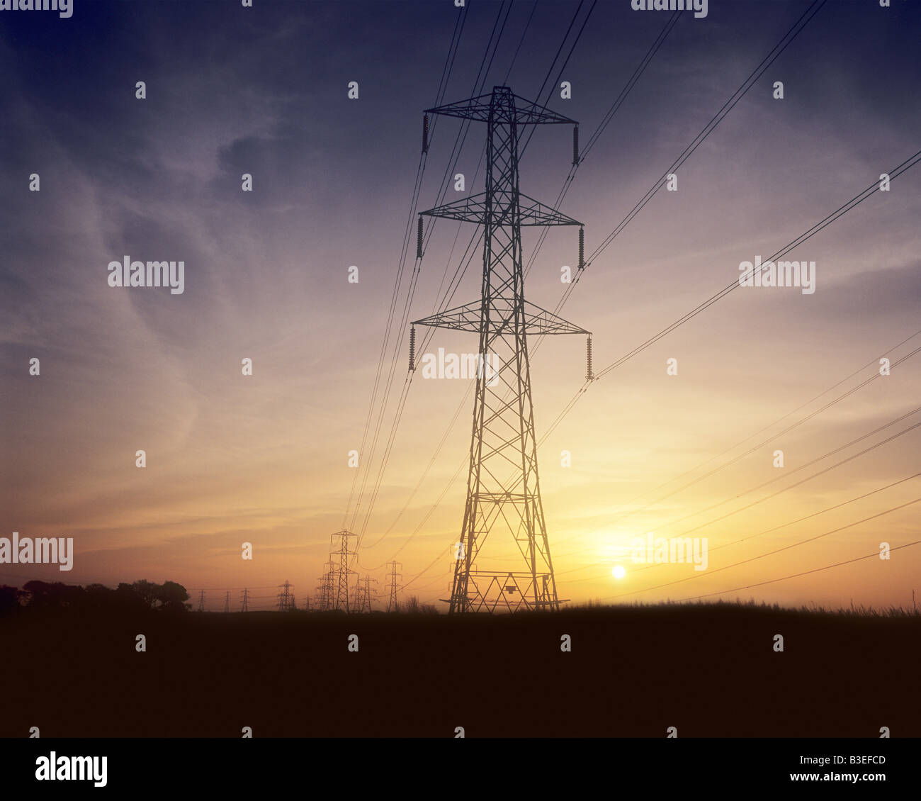 Electrical towers Stock Photo
