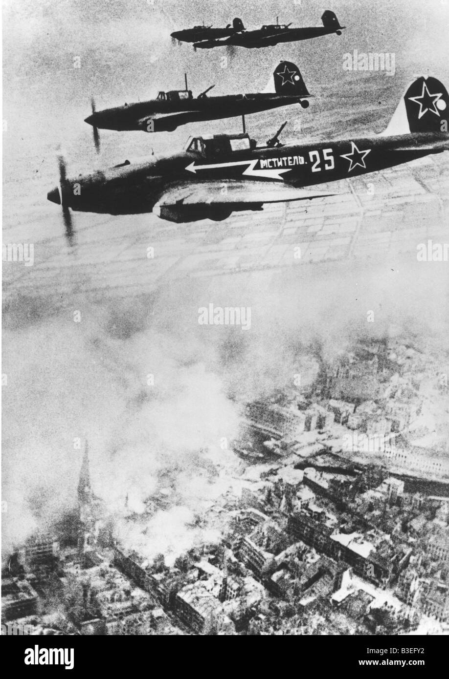 Russian air raid / Berlin / 1945 Stock Photo
