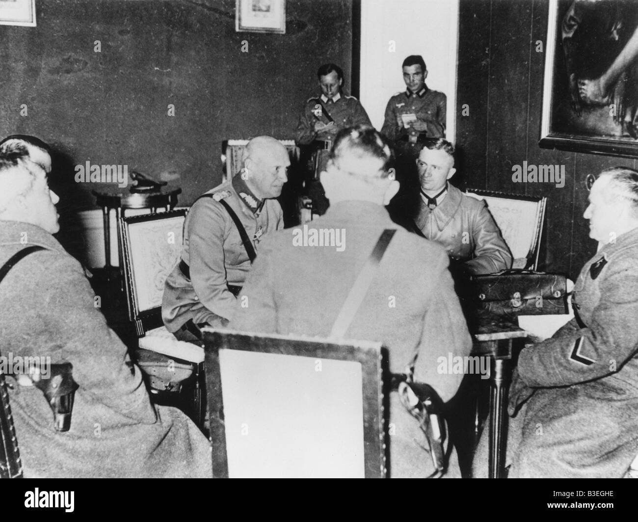 Adolf Strauß and Soviet Officers / 1939 Stock Photo