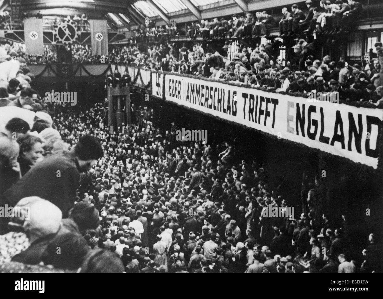 Factory Rally with Robert Ley 1940 Stock Photo