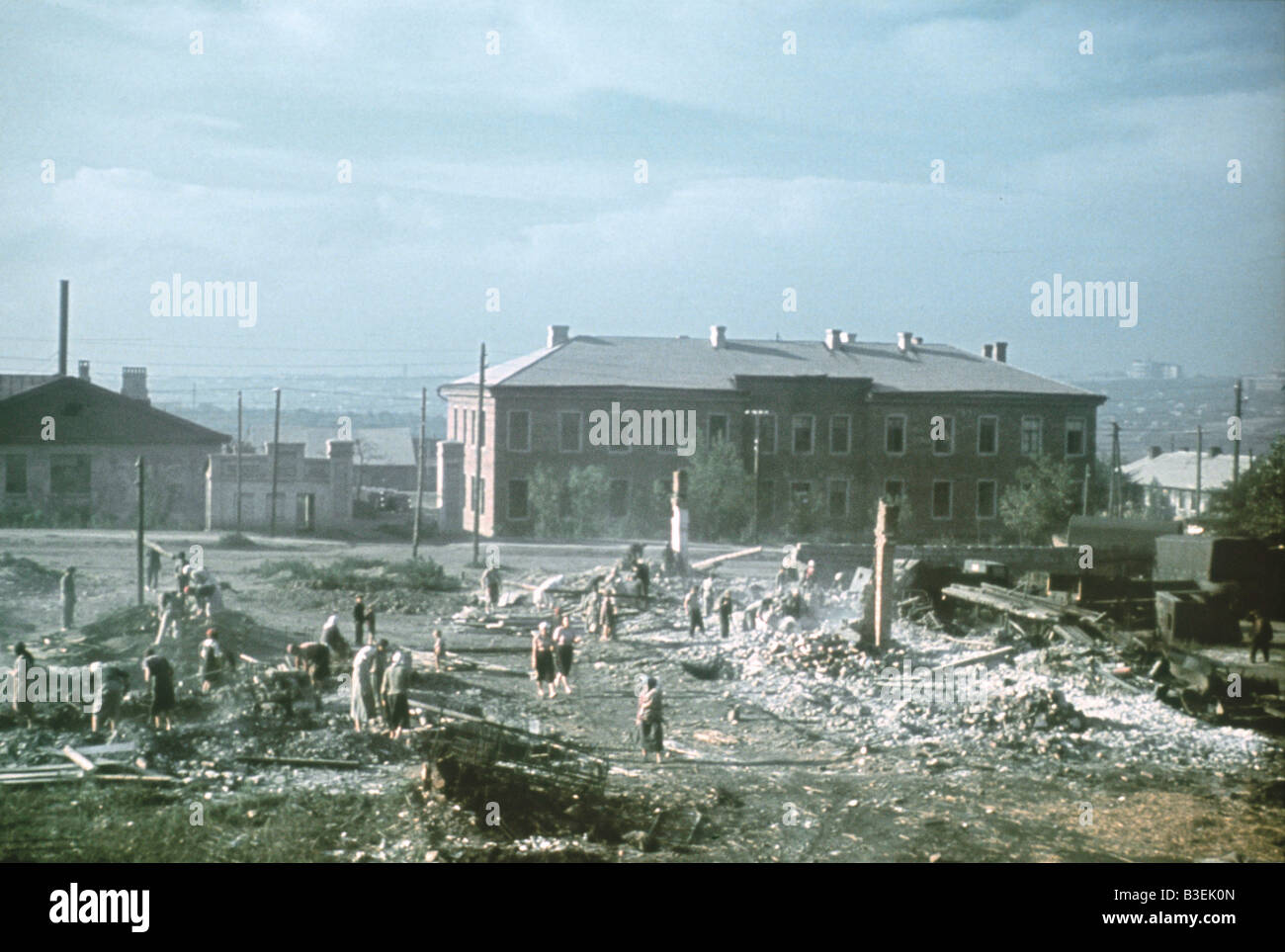 World War II/Destroyed Village/1941. Stock Photo