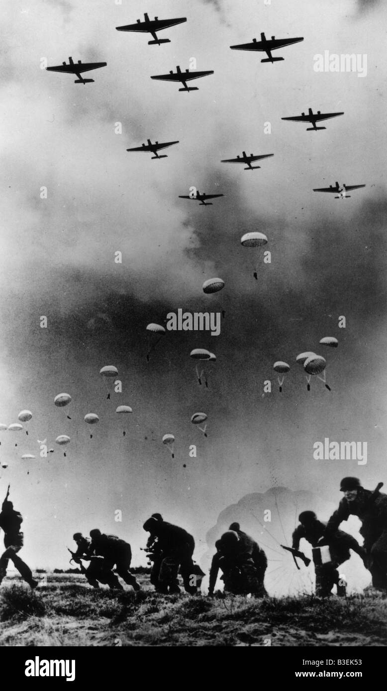 Color Pictures World War II Paratroopers, Royalty Free