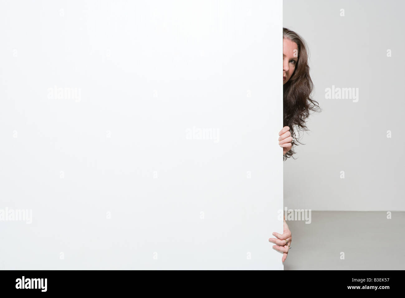 Nervous woman Stock Photo