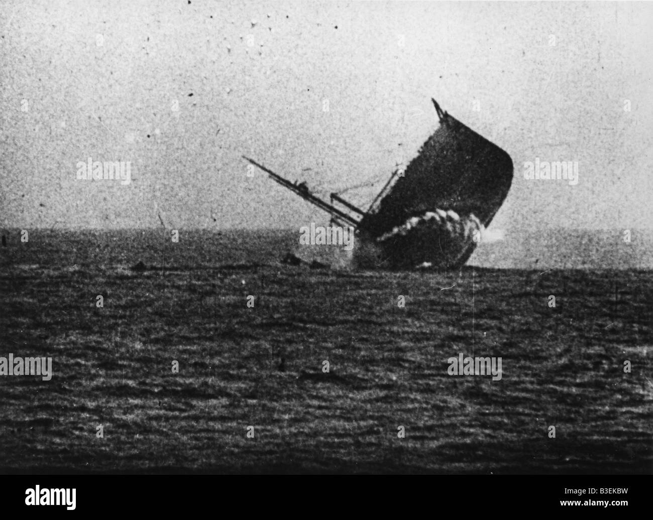 Merchant Vessel Sinking, 1942/43. Stock Photo
