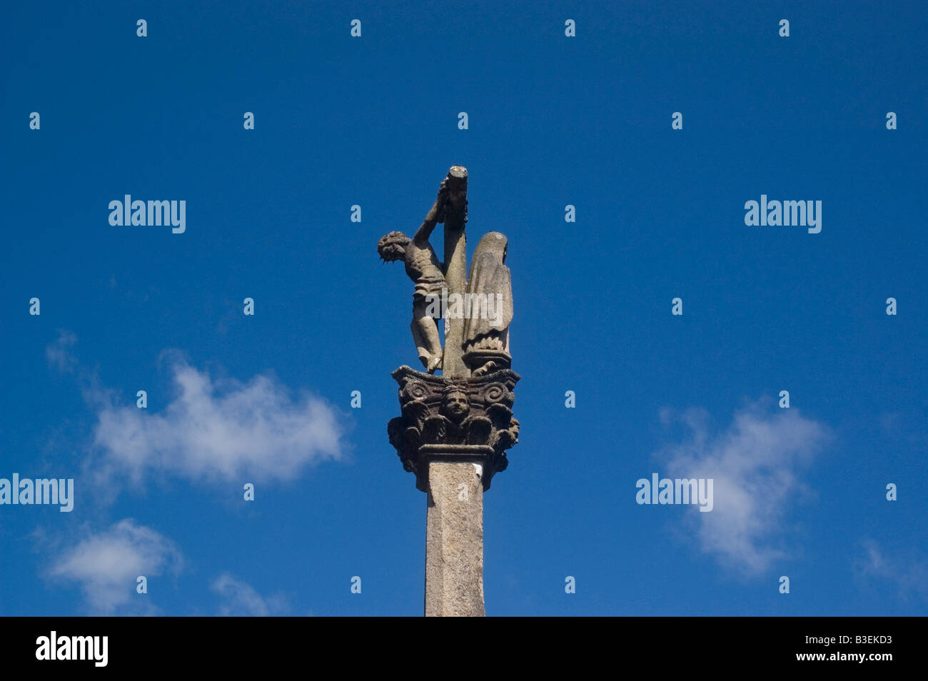 Cruceiro in Ponte Maceira WAY OF SAINT JAMES or CAMINO DE SANTIAGO - GALICIA region SPAIN Stock Photo