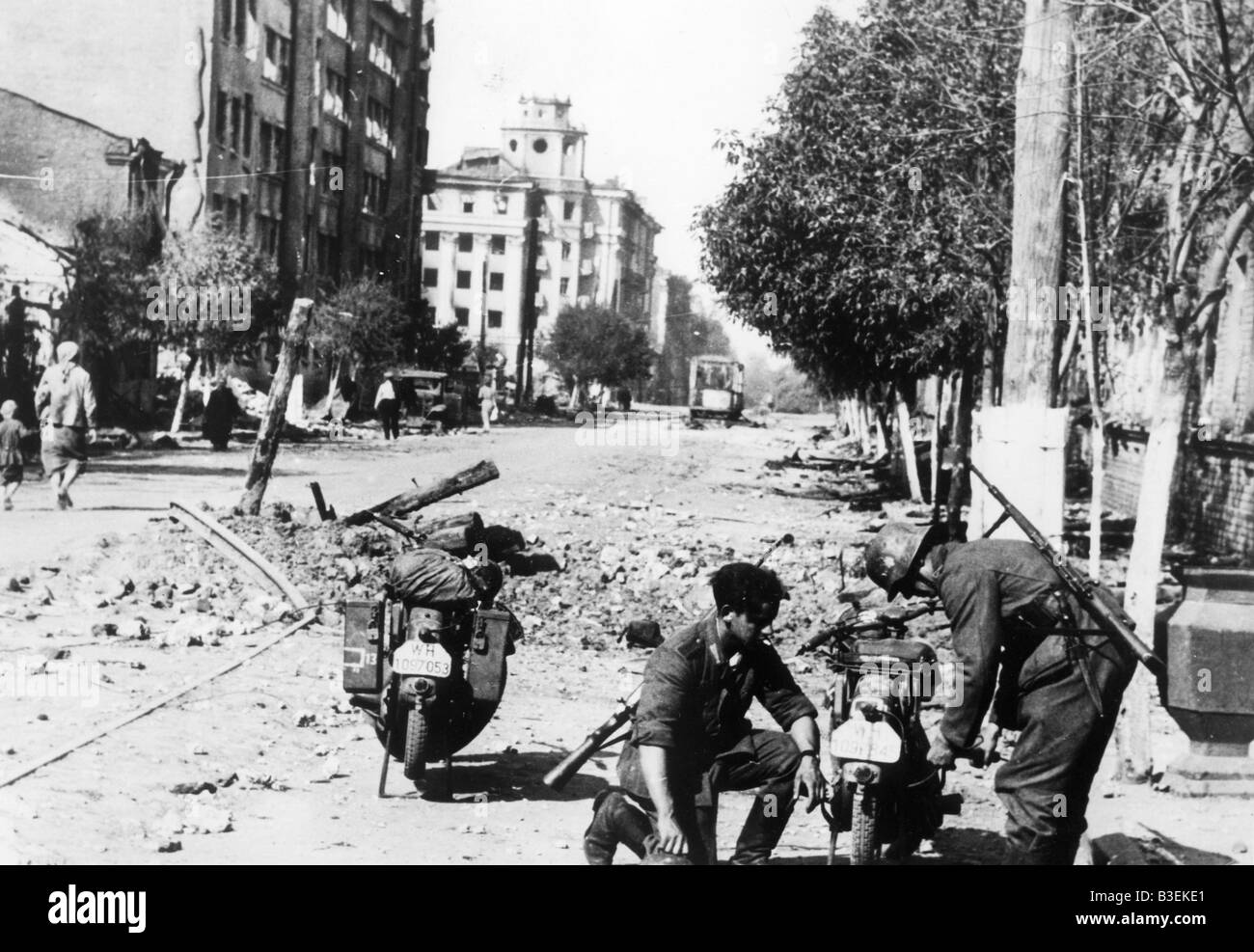 Despatch Riders in Voronesh 1942 Stock Photo - Alamy