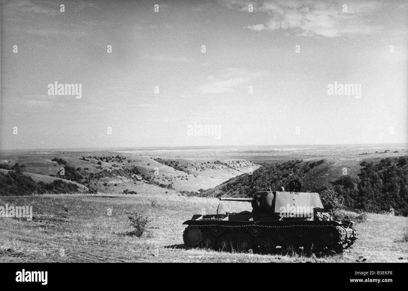 Destroyed German tank on the Don/Photo Stock Photo