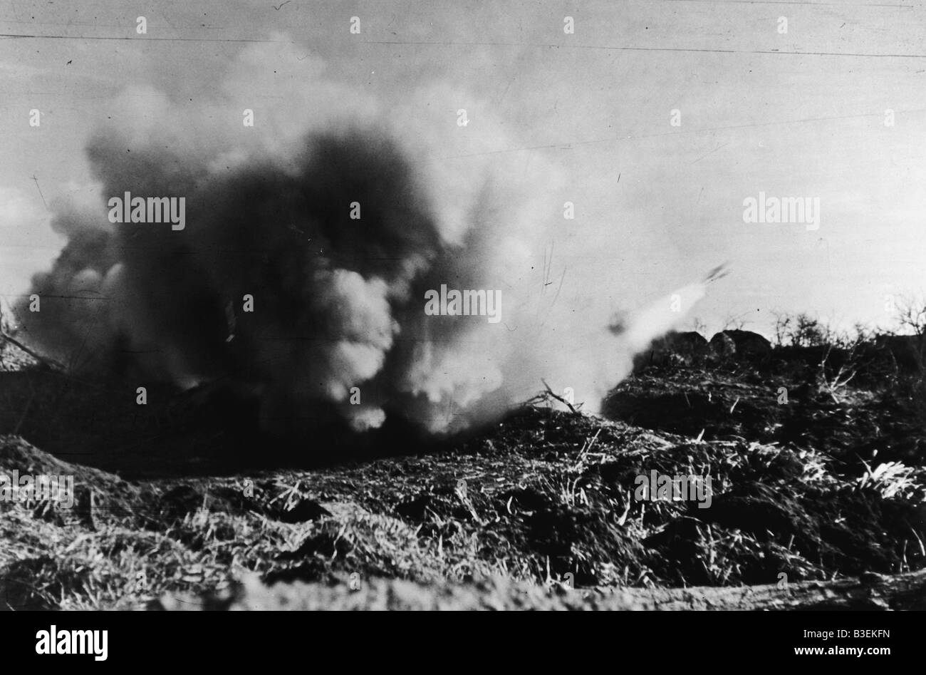 Smoke Screen Rocket/World War II/1942. Stock Photo