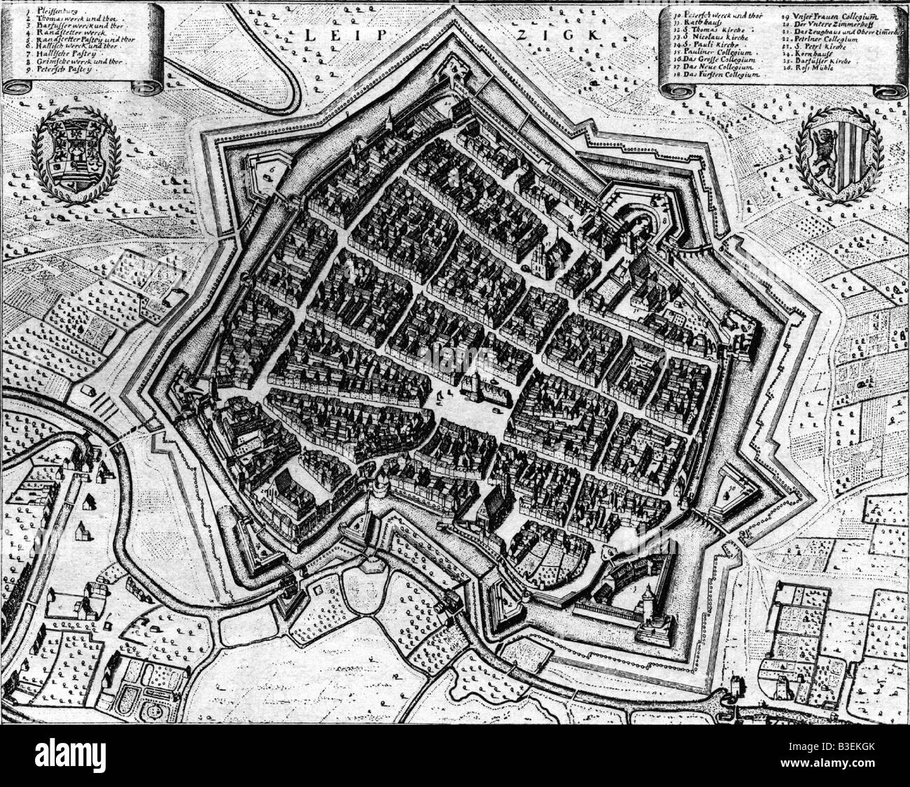ライプツィヒ市街地図 1981年版 Historical map prints of Leipzig in Germany for sale and