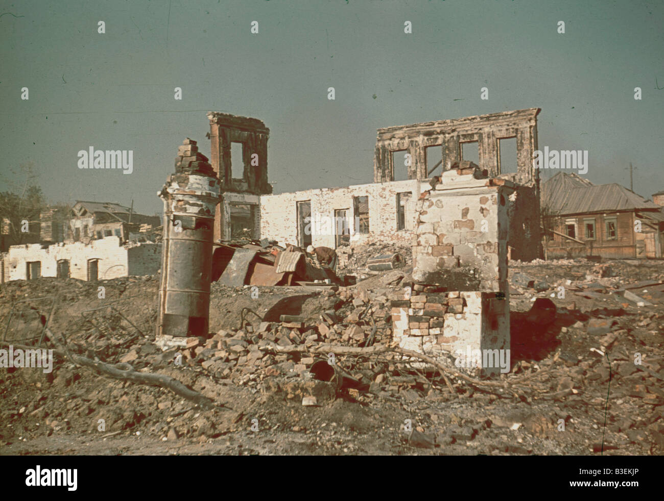 Destoryed Buildings/Stalingrad/1942. Stock Photo