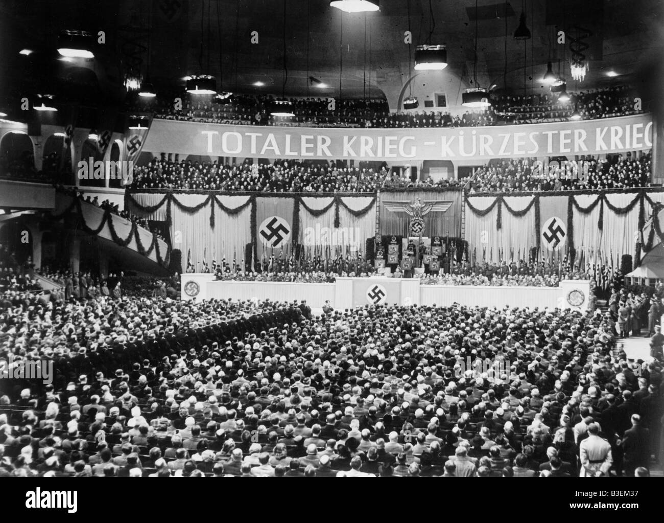 Sportpalast/Goebbels Speech /Total War. Stock Photo