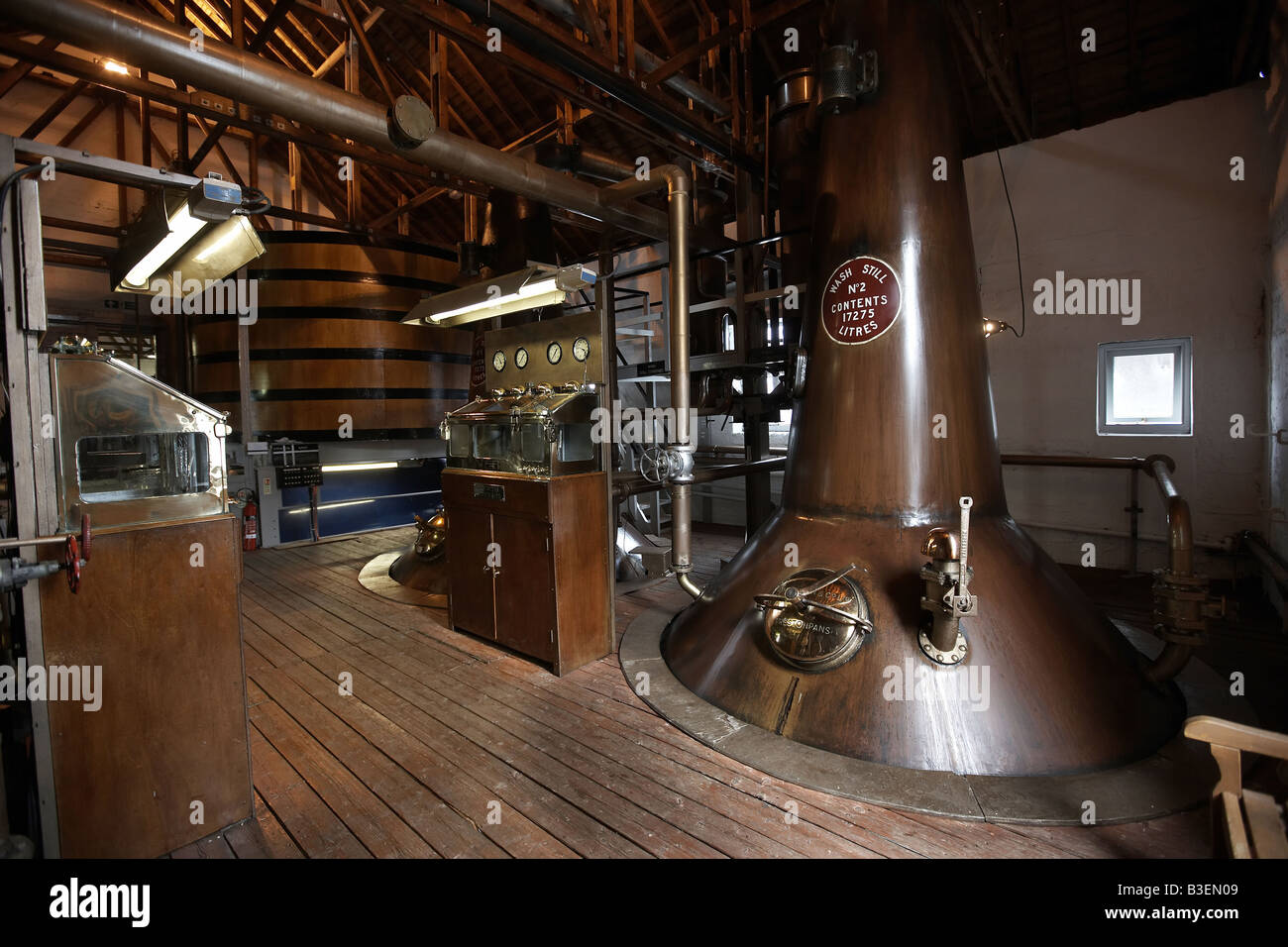 Copper pot stills at the Bruichladdich whisky distillery Isle of Islay