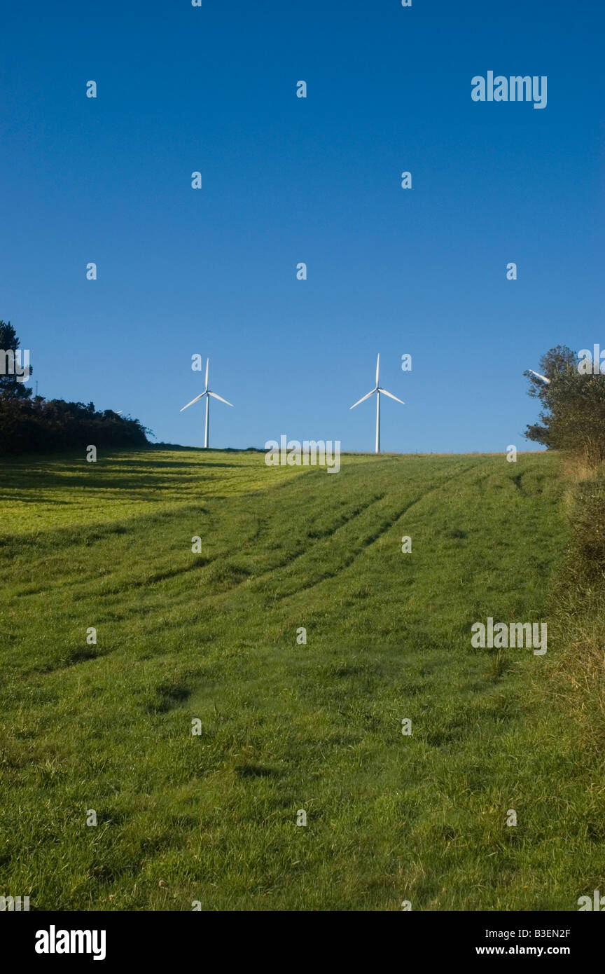 Windmills WAY OF SAINT JAMES or CAMINO DE SANTIAGO  -  GALICIA region SPAIN Stock Photo