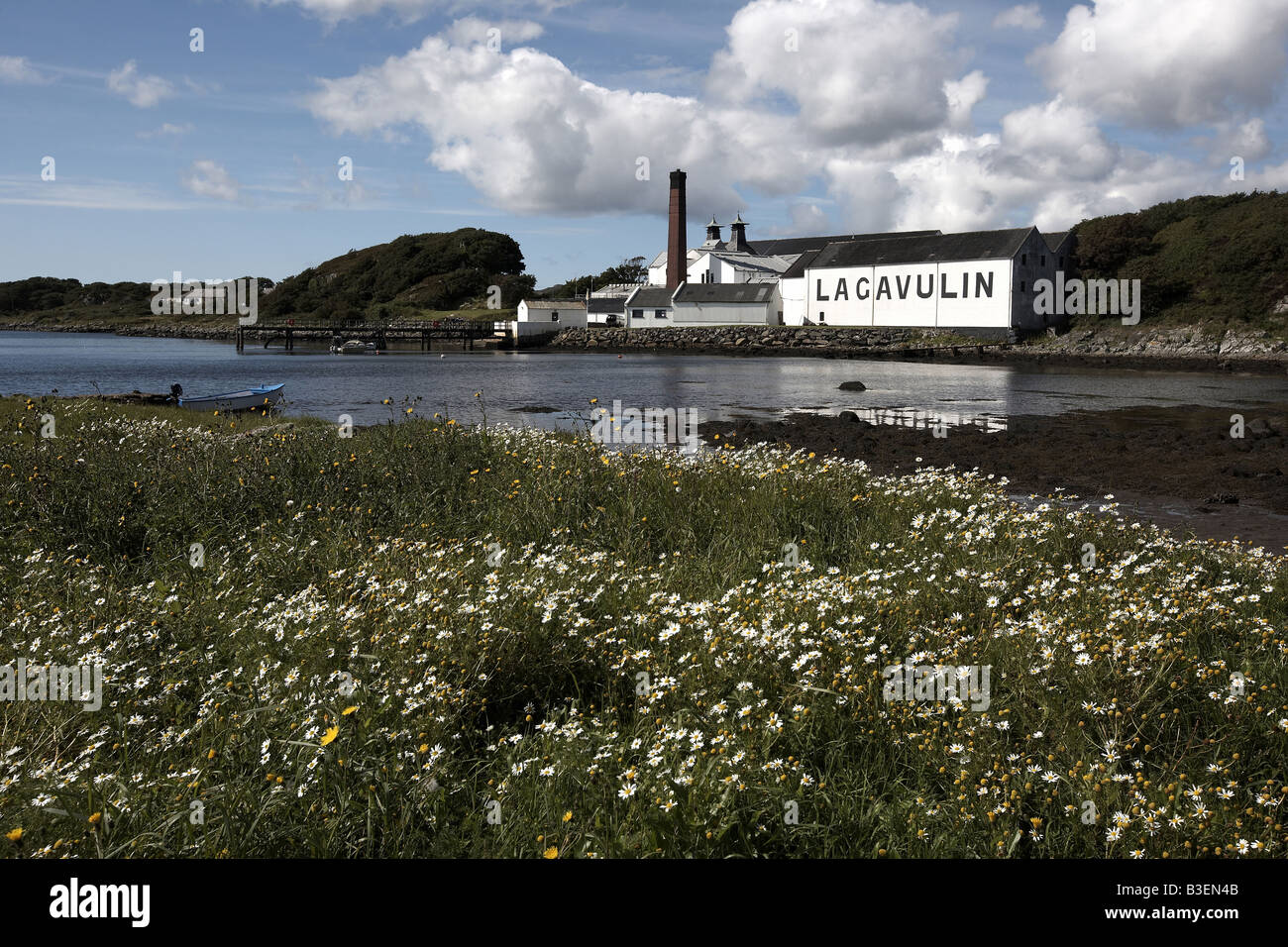 Lagavulin whisky distillery Lagavulin Bay Isle of Islay Scotland UK Stock Photo