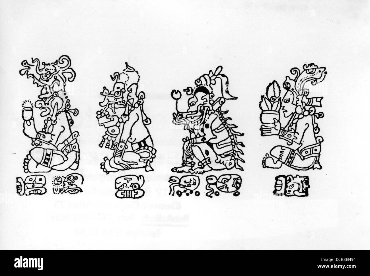 geography / travel, Mexico, Maya, religion, four main gods of the Maya: Itzamna, Kukulcan, Ahpuch and Jaue Kax, Central America, Mayas, Guatemala, god, belief, CEAM, historic, historical, Stock Photo