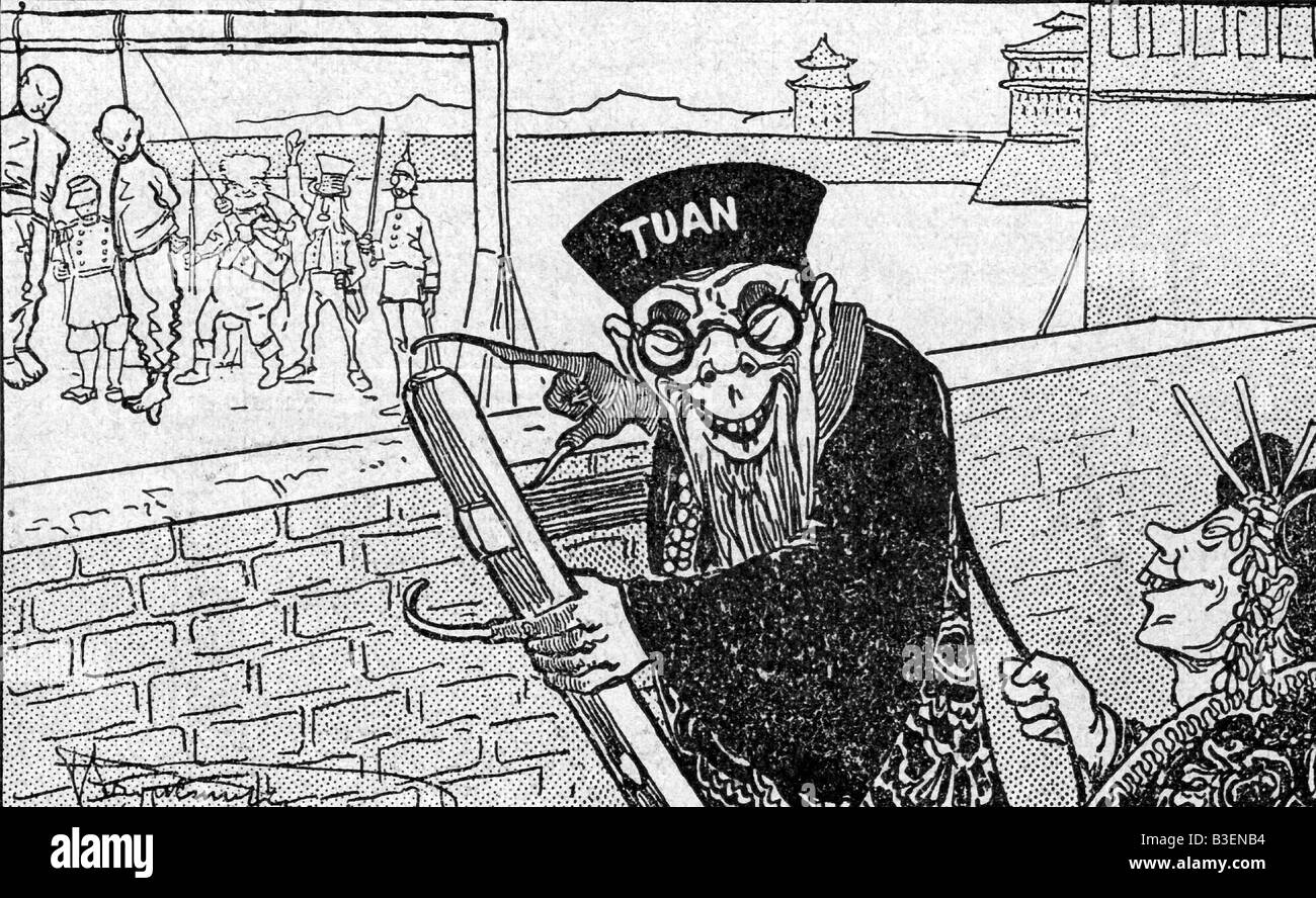 geography / travel, China, Boxer Rebellion 1900, caricature on Prince Tuan, from 'Die Woche', 29.9.1900, Stock Photo