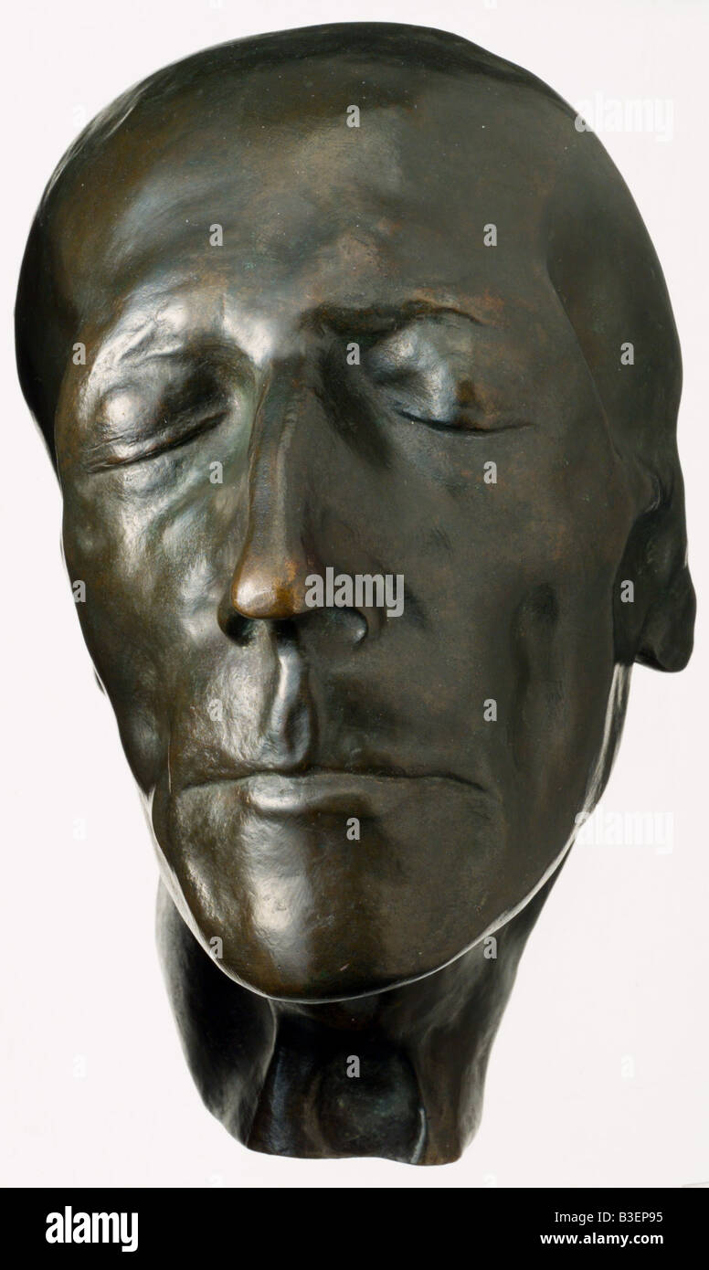 Friedrich II "the Great", 24.1.1712 - 17.6.1786, King of Prussia 31.5.1740  - 17.6.1786, death mask, bronce, after mould by Johann Eckstein,  Hohenzollern, 18th century, Germany, Frederick Stock Photo - Alamy