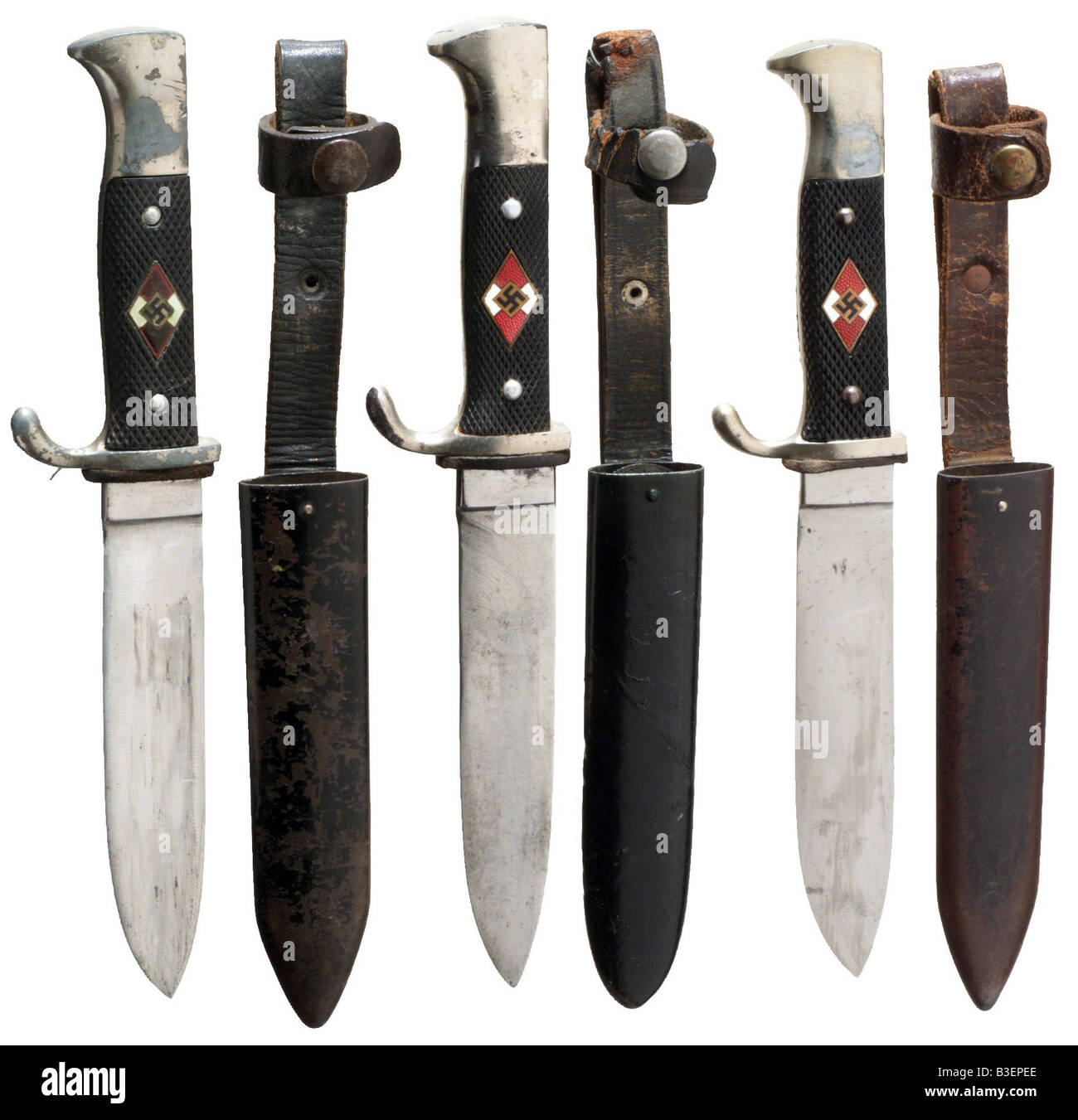 weapons/arms, thrustings, knives, steath knvies of the Hitler Youth, Nazi Germany, 1930s, Stock Photo