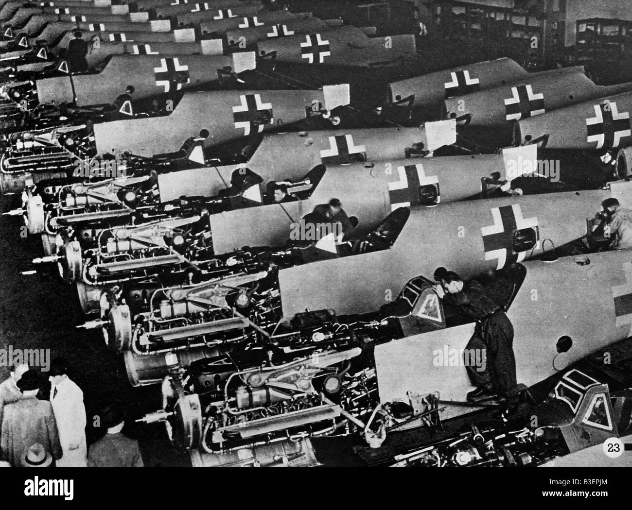 events, Second World War/WWII, Germany, arms industry, production of airplanes Messerschmitt Bf 109, circa 1940 - 1944, Stock Photo