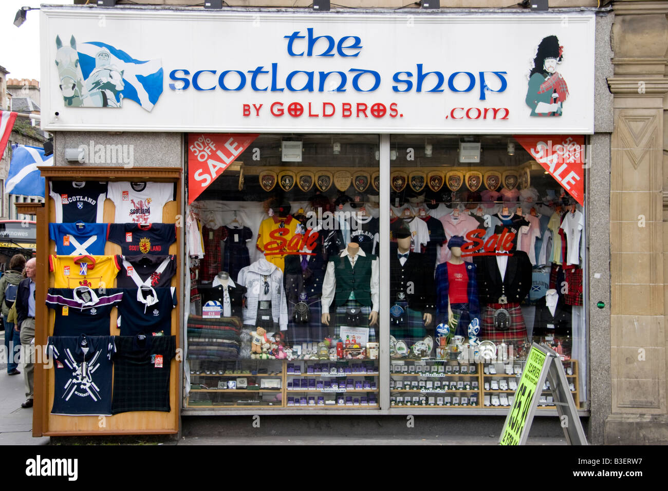 A souvenir and Scottish clothing shop in Hunter Square, Edinburgh