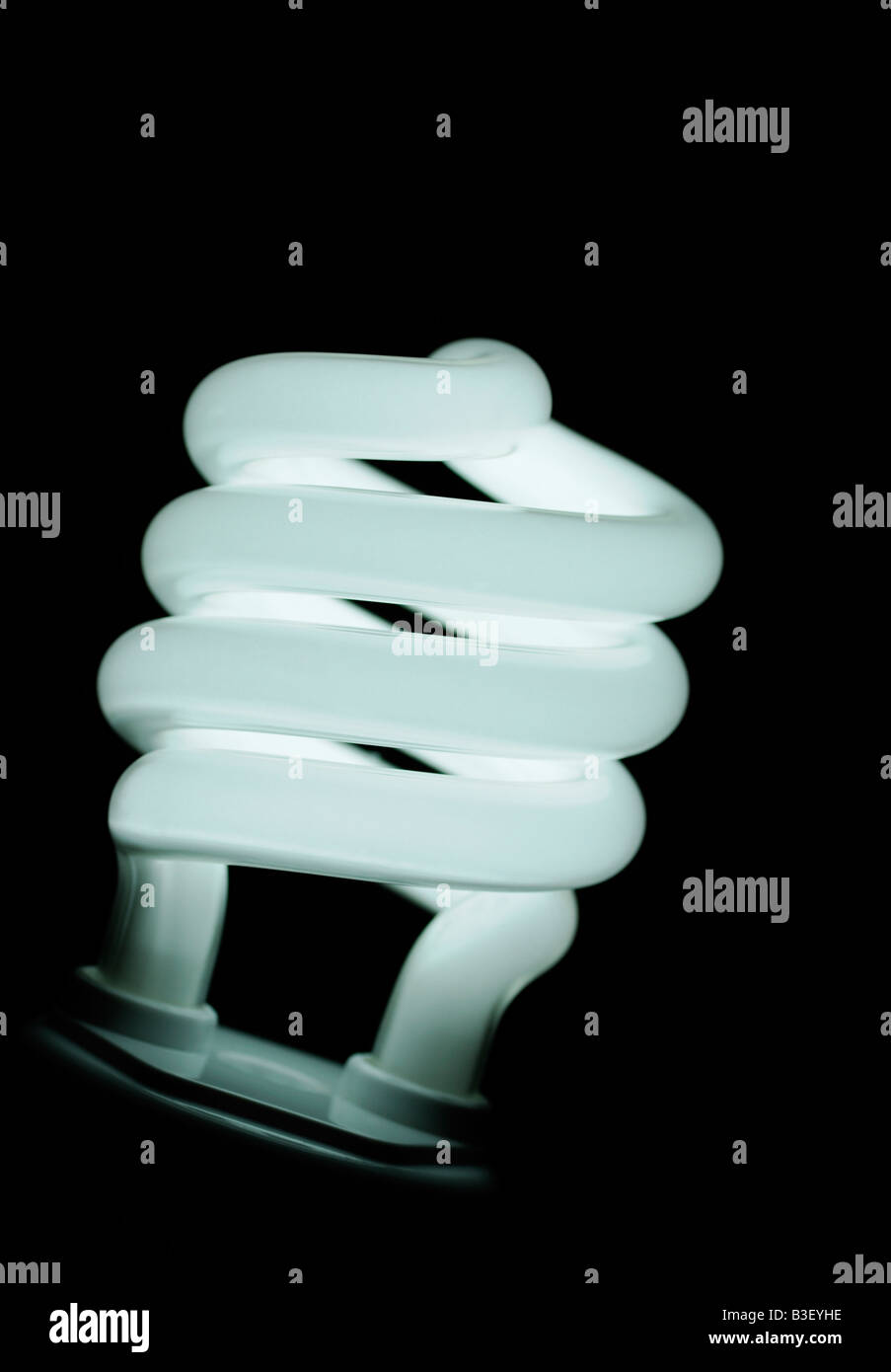 Energy Saving Compact Fluorescent Lightbulb Close Up an Environmentally Friendly Alternative to Traditional Light Bulbs Stock Photo
