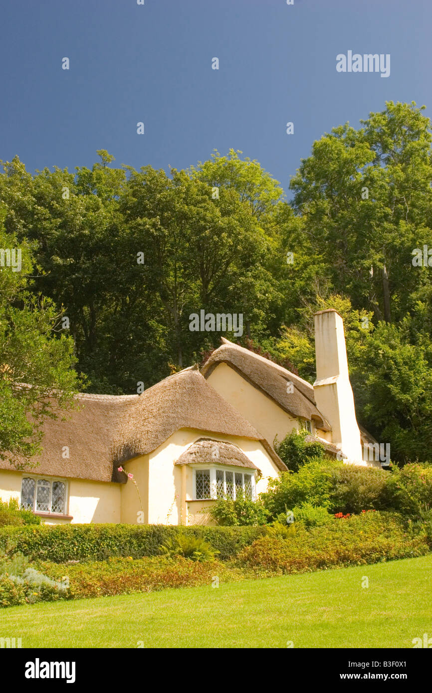 Selworthy thatched cottage, Holnicote estate, Somerset, England UK
