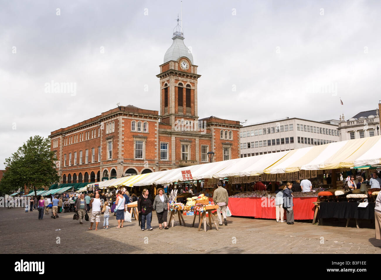 UK Derbyshire Chesterfield Town centre Market Square and Victorian