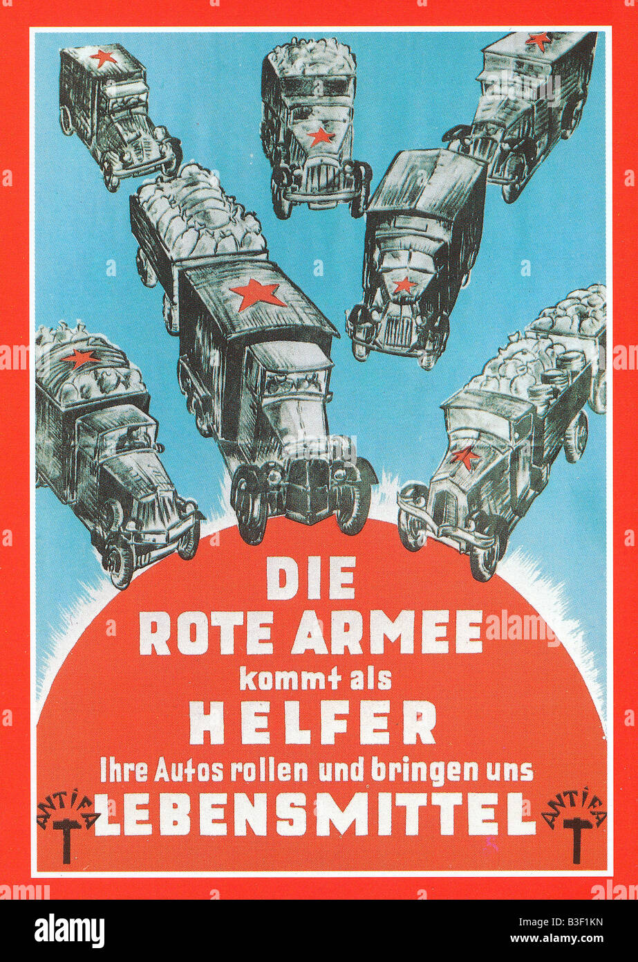 Red Army as Saviour/Poster 1945. Stock Photo