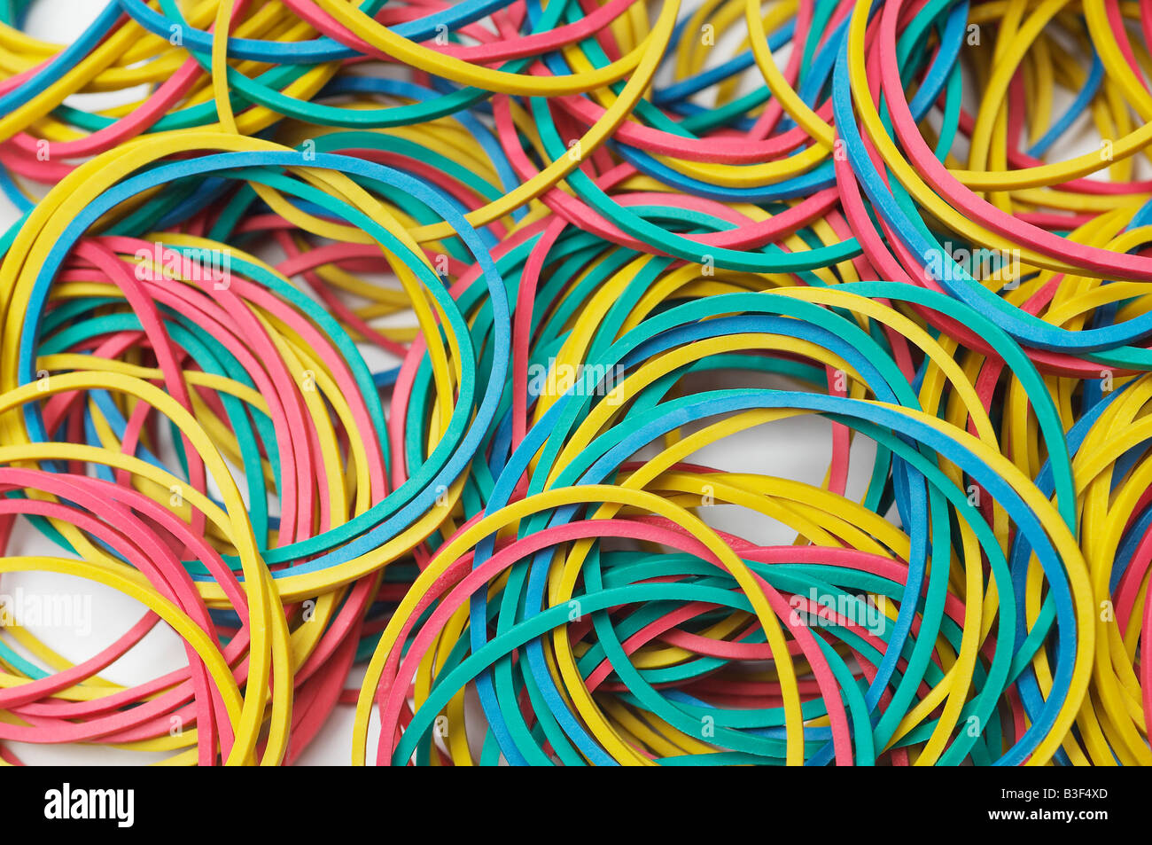 Multi colored rubber bands Stock Photo