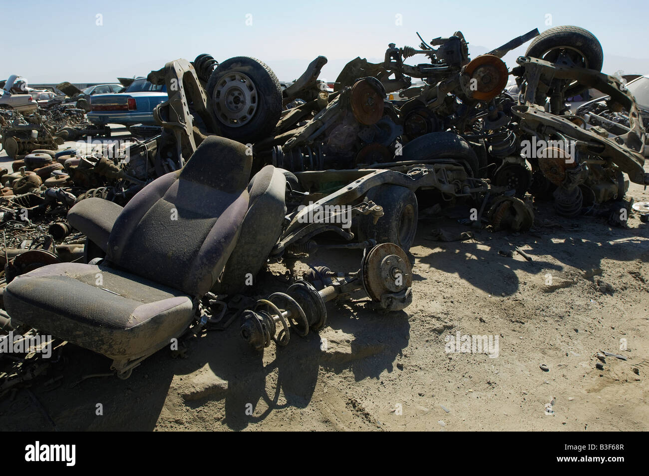 Car parts in junkyard Stock Photo Alamy