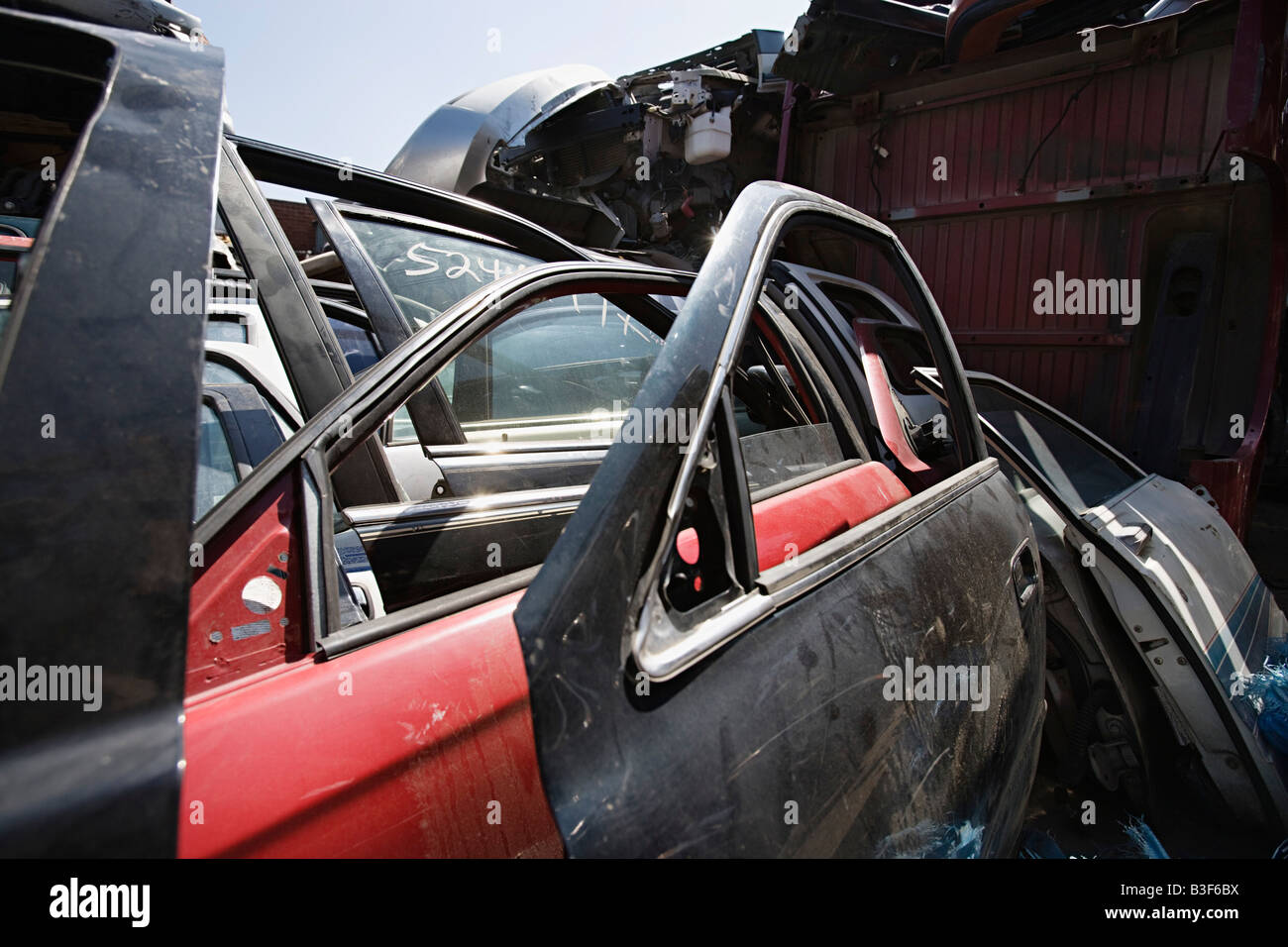 Car parts in junkyard Stock Photo Alamy
