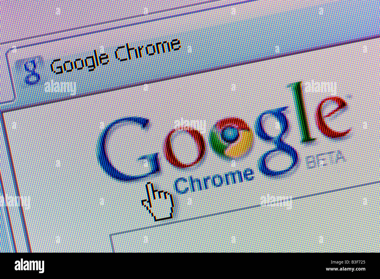 Macro screenshot of Google Chrome - the new web browser launched in September 2008 to challenge Microsoft's Internet Explorer Stock Photo