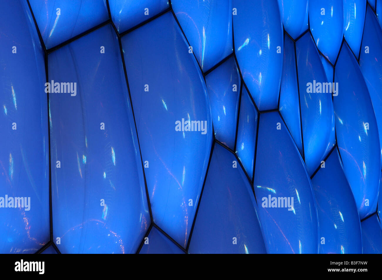 The Water Cube (National Aquatics Stadium) at night during the Beijing 2008 Summer Olympic Games in Beijing, China. Stock Photo