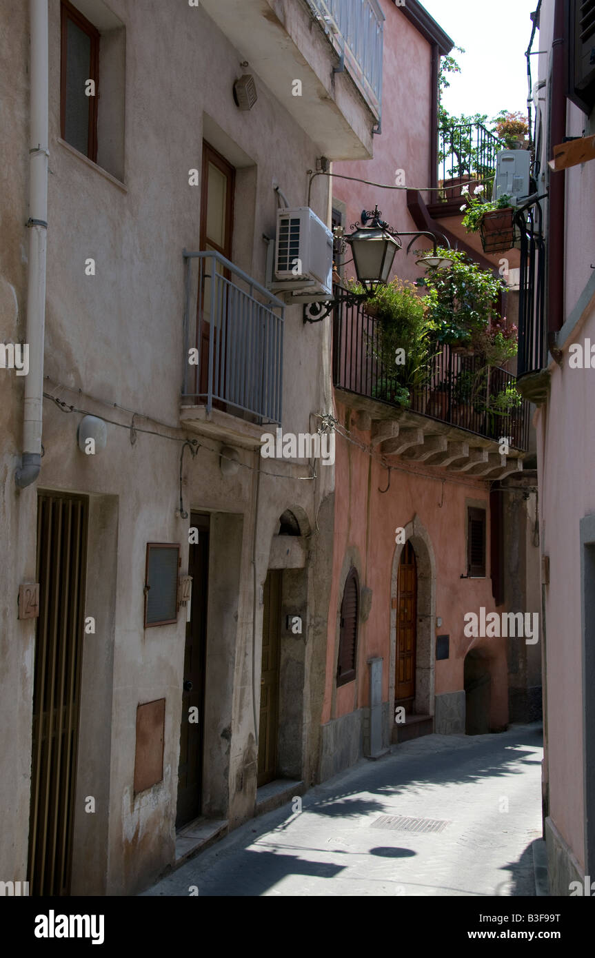 Forza d' Agro,Hill Top T owns, Village, Villages, Sicily, Italy Stock Photo