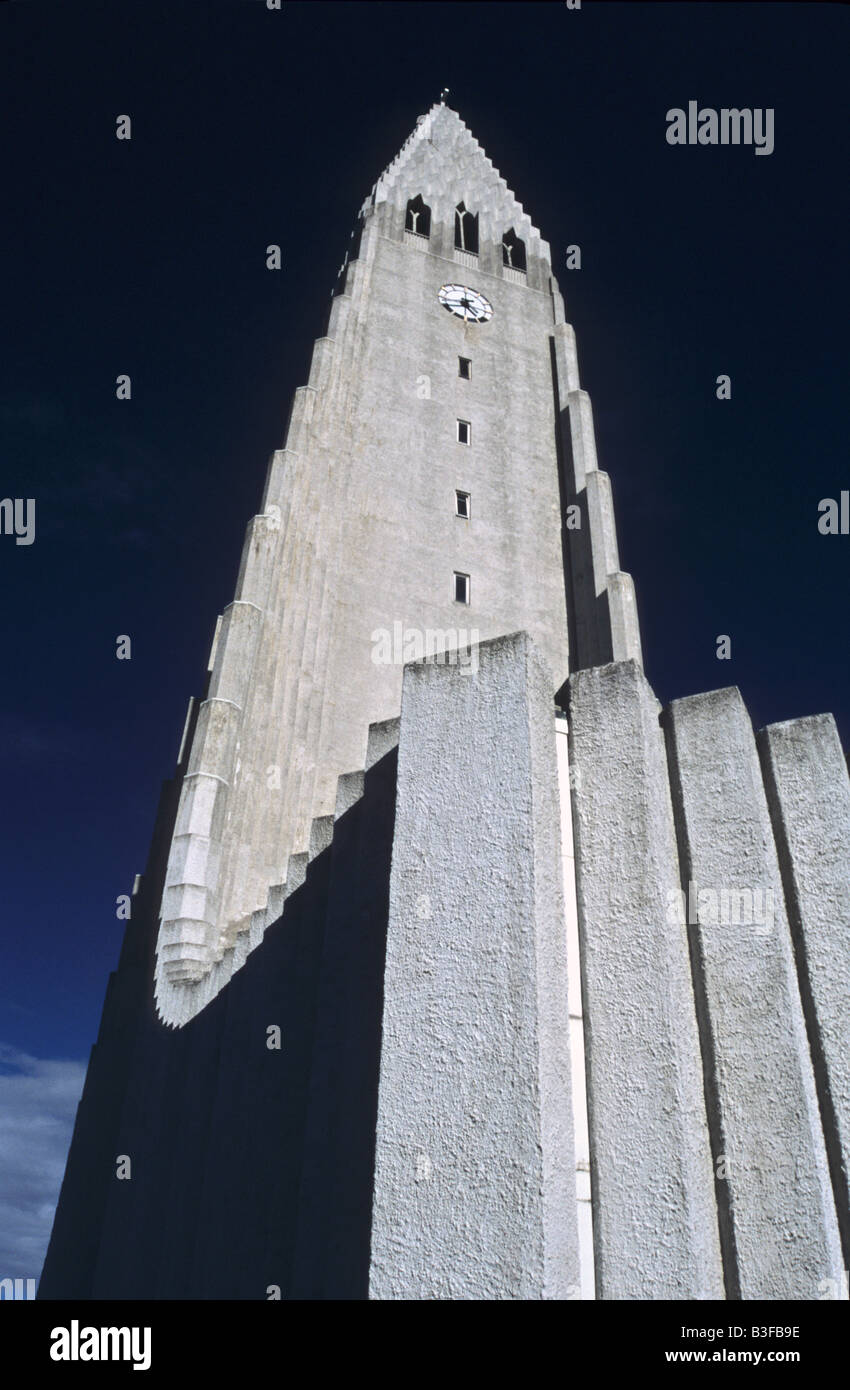 Halgrimskirkja clock tower, Reykjavik, Iceland Stock Photo Alamy