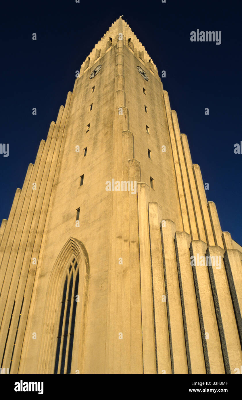 Halgrimskirkja clock tower, Reykjavik, Iceland Stock Photo Alamy