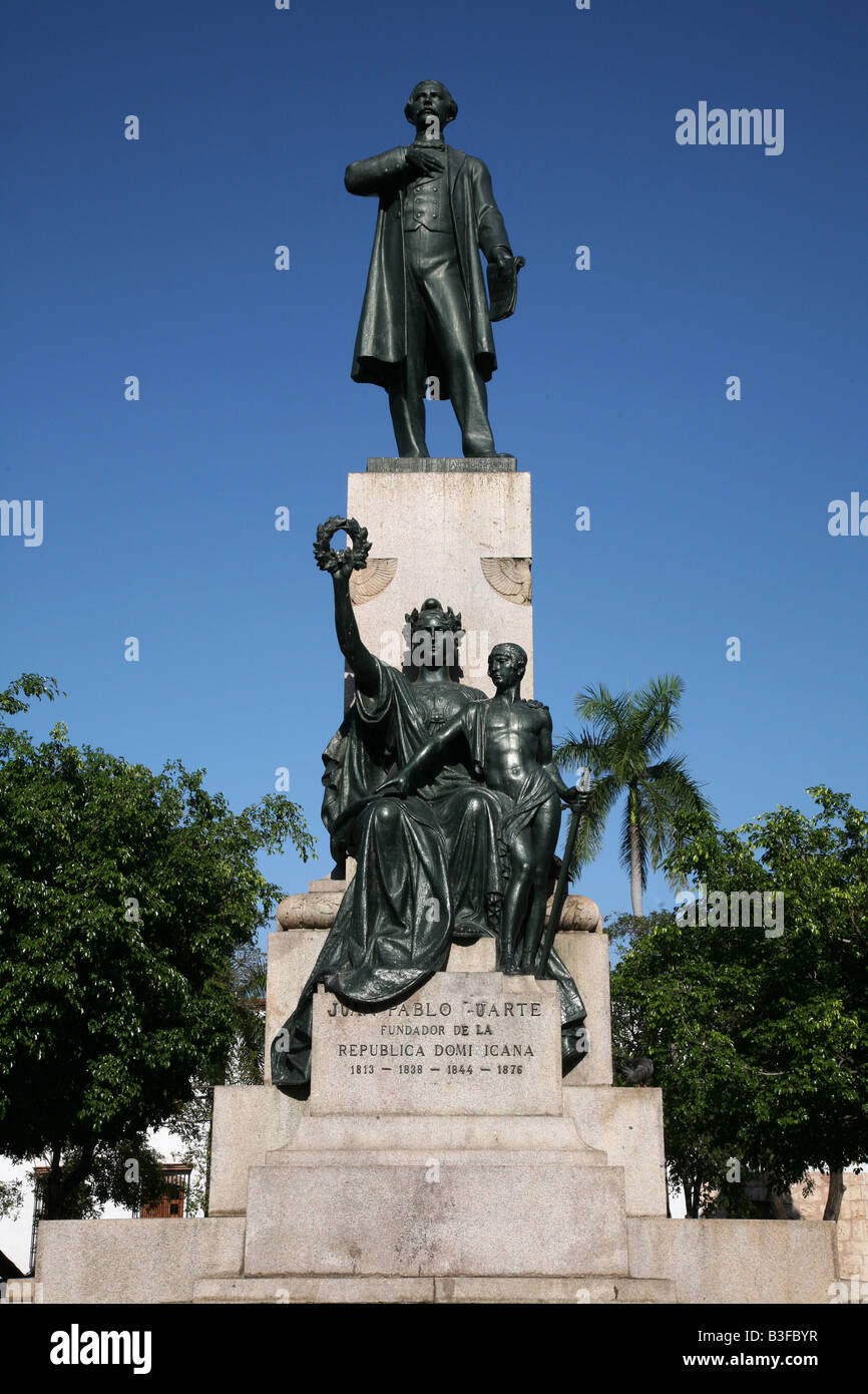 Monument to Juan Pablo Duarte in the Zona Colonial of Santo Domingo, Dominican Republic Stock Photo