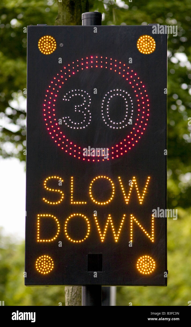 Flashing speed limit sign hires stock photography and images Alamy