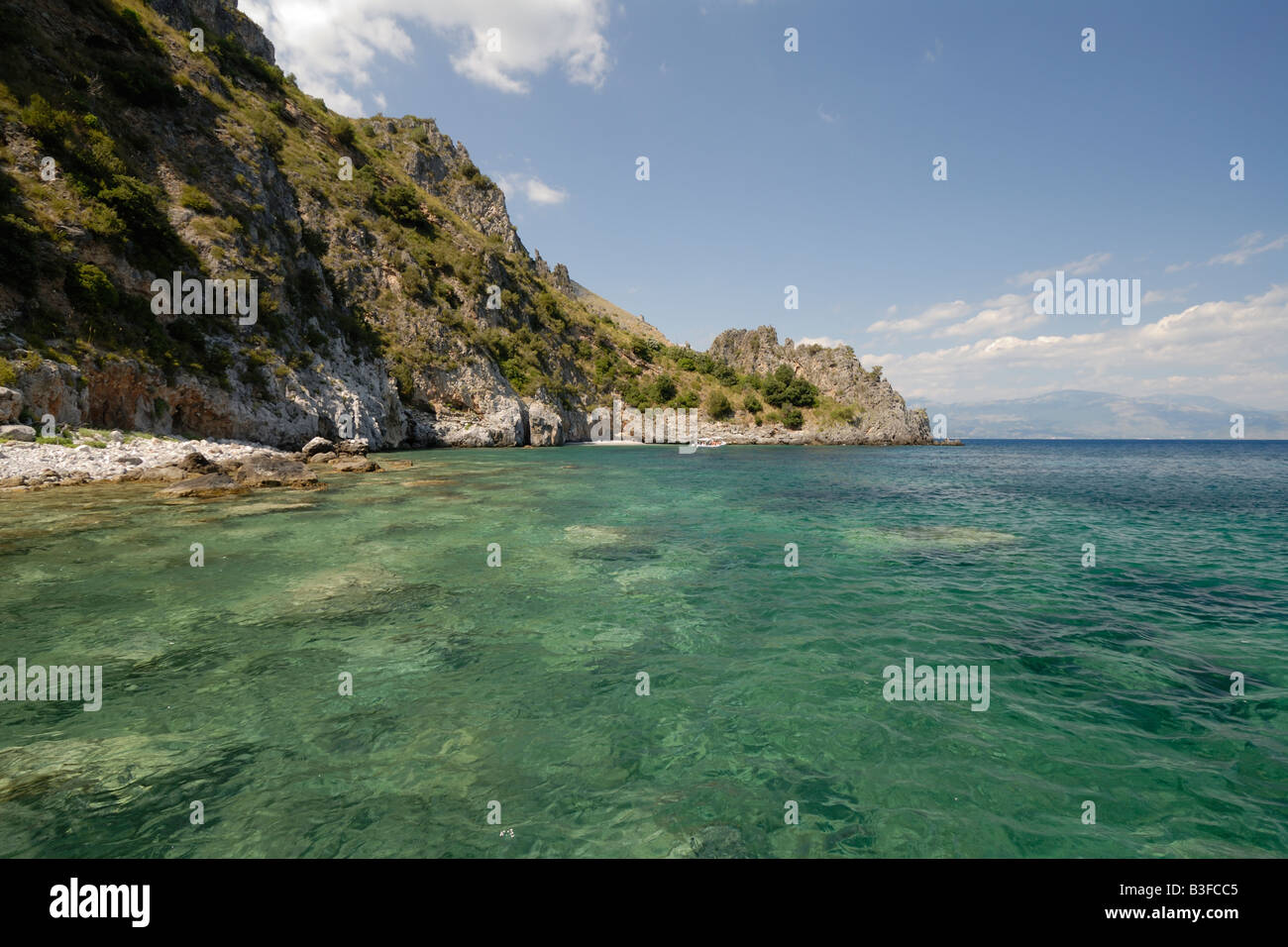 Cilento Italy Unspoilt coastline of the Costa degli Infreschi Stock Photo