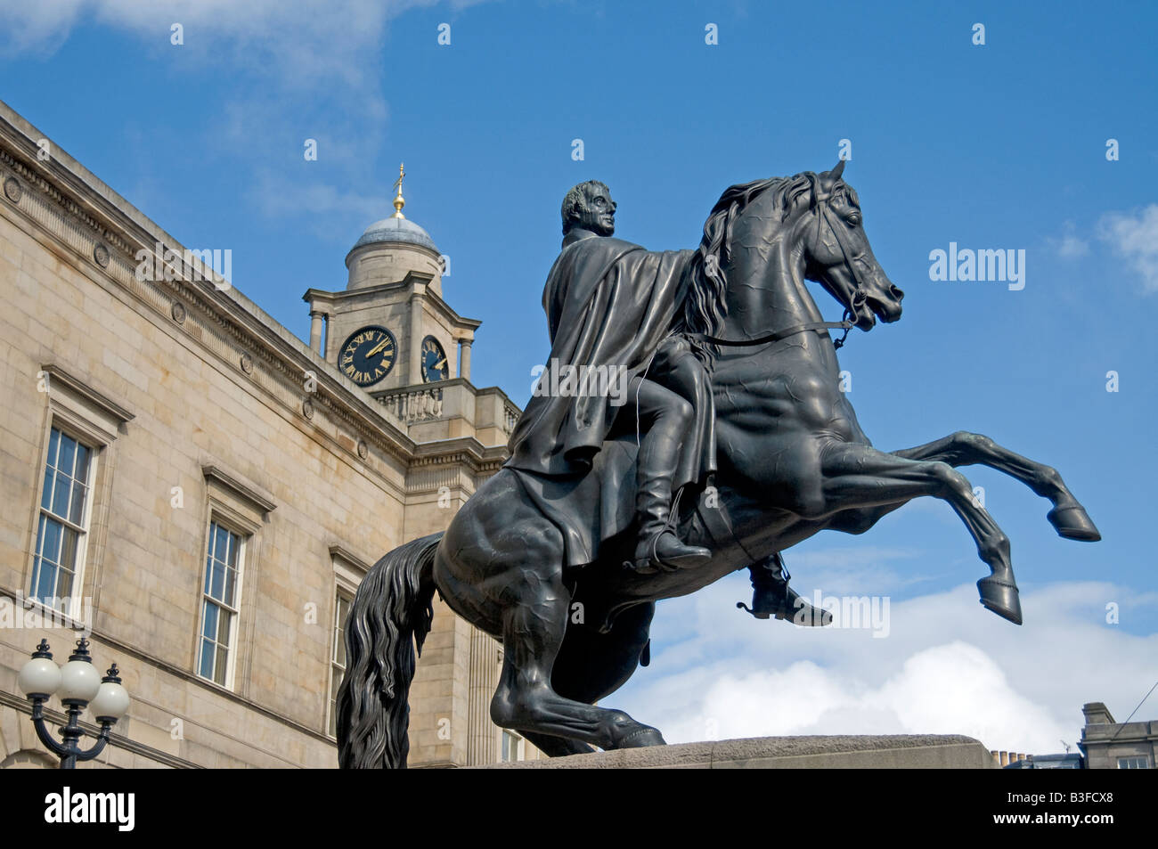Statue to the Duke of Wellington in Edinburgh City Princess Street