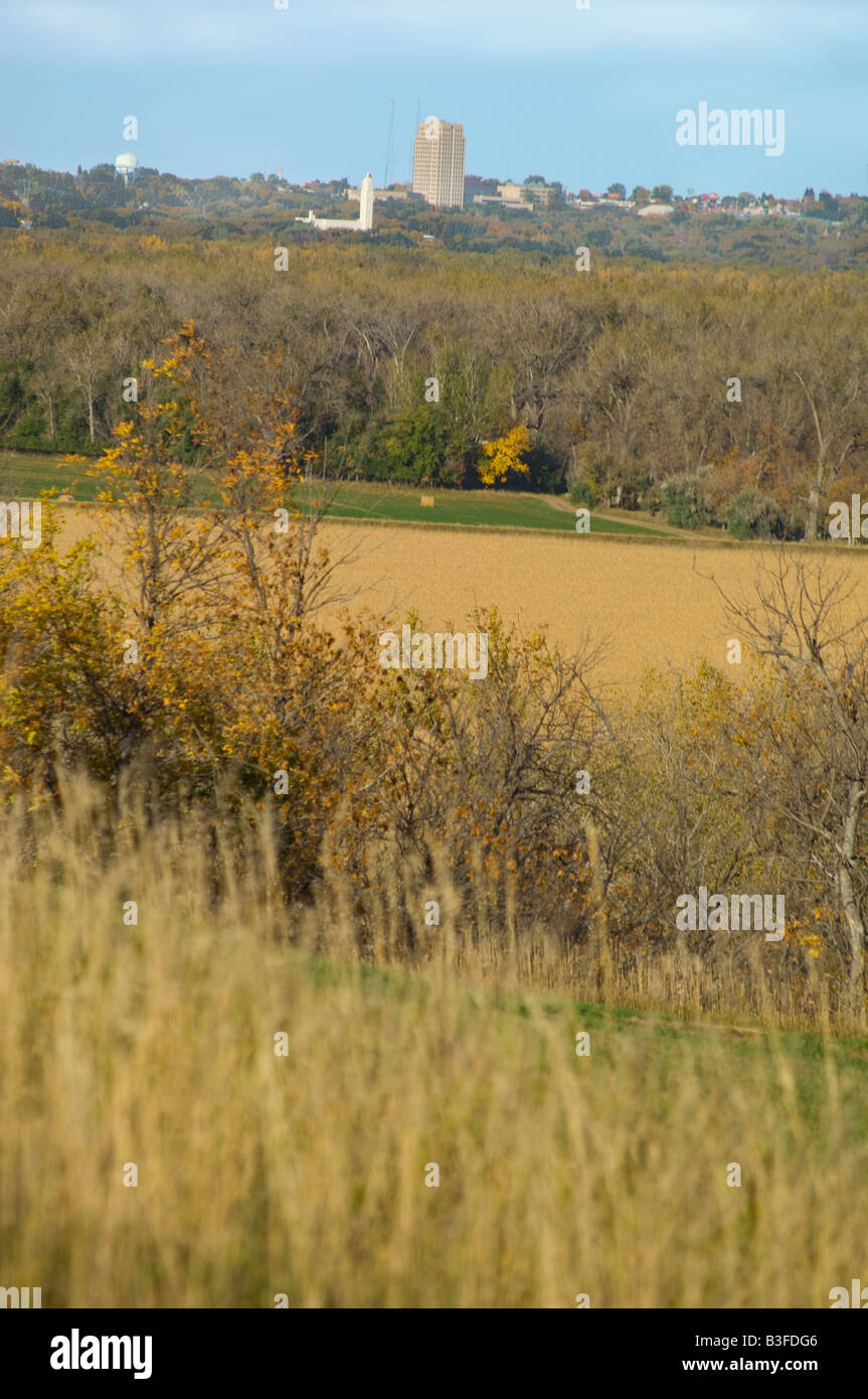North Dakota State Capitol as viewed from Abraham Lincoln State Park