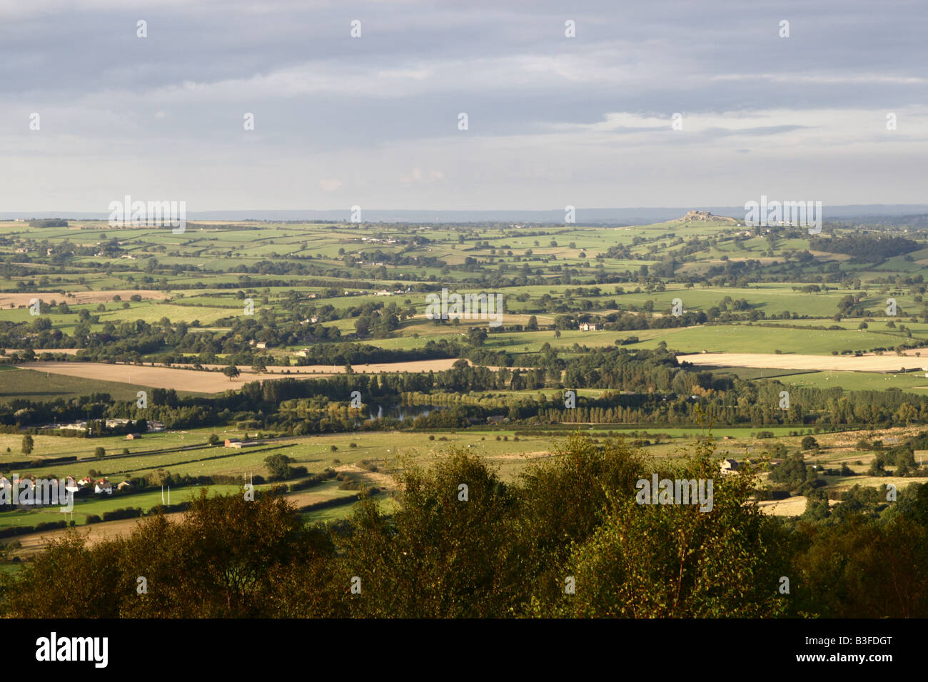 Wharfedale and Almscliffe Crag from Surprise View Stock Photo