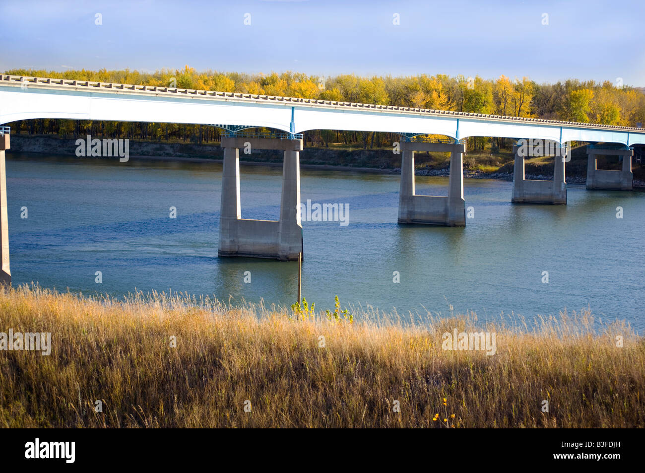 Bridge over the Missouri River near Washburn North Dakota Stock Photo