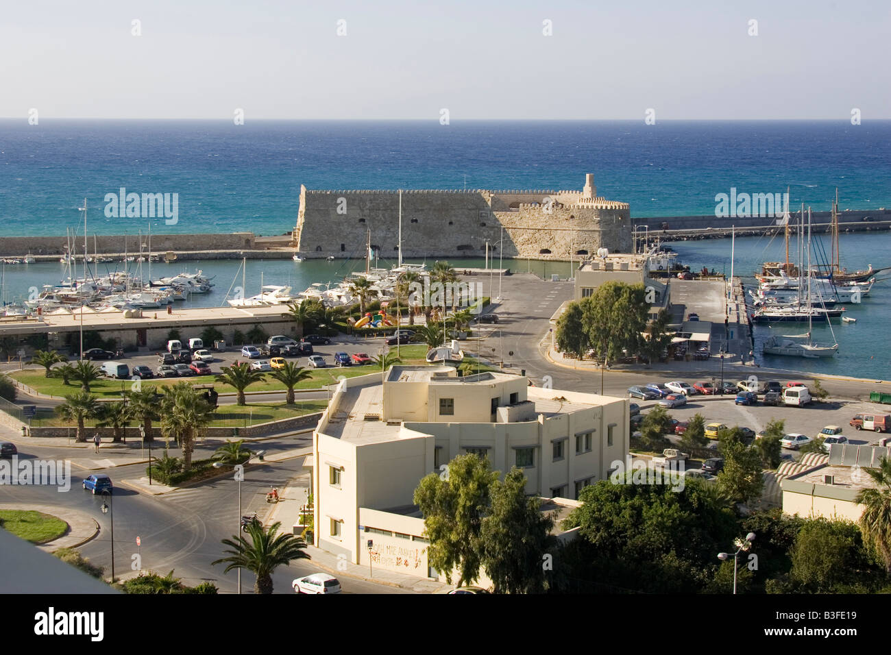 The Port of Heraklion on the island of Crete Greece Heraklion is the capital of Crete Stock Photo