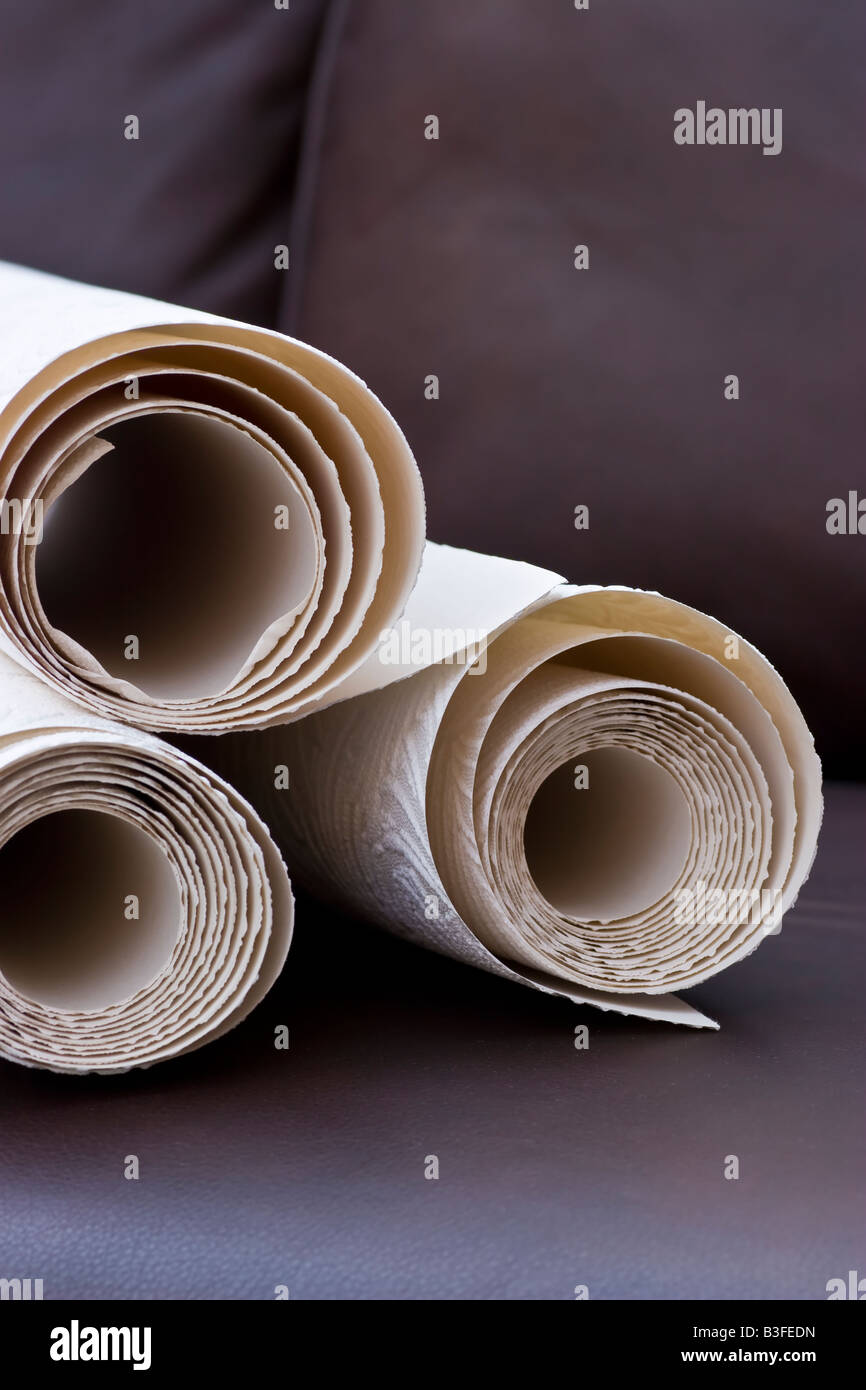 Rolls of wallpaper Stock Photo Alamy